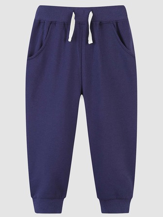 寶藍色男童春秋休閒褲