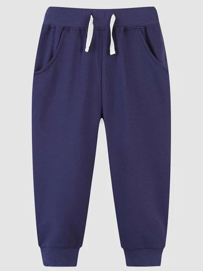 寶藍色男童春秋休閒褲