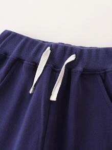 寶藍色男童春秋休閒褲