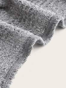 SHEIN ICON 超短版荷葉袖套頭毛衣 - 淺灰色 - 查看 4