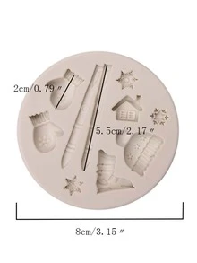 1 Khuôn silicon trượt tuyết Giáng sinh DIY - Màu Xám nhạt - Xem 3