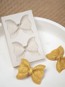 1 件蝴蝶结硅胶模具，用于翻糖蛋糕装饰、巧克力制作 - 白色 - 查看 2