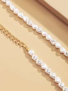 假珍珠裝飾腰鏈 - 彩色 - 查看 2