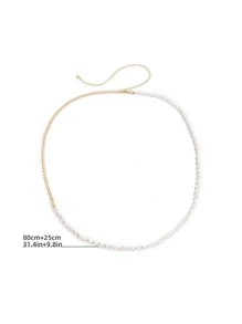 假珍珠裝飾腰鏈 - 彩色 - 查看 3