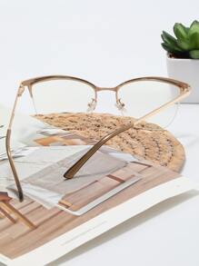猫眼女士时尚设计眼镜 - 米色 - 查看 3
