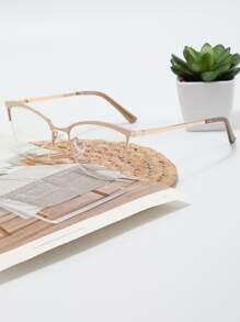 猫眼女士时尚设计眼镜 - 米色 - 查看 5