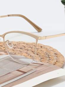 猫眼女士时尚设计眼镜 - 米色 - 查看 7