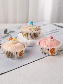 100pcs Muffin Cupcake Paper,Cupcake Liner Baking Muffin Box Cup Case, Party Tray Cake Decorating Tools Birthday Party Decor - Multicolor - View 1