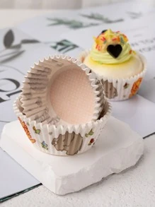 100pcs Muffin Cupcake Paper,Cupcake Liner Baking Muffin Box Cup Case, Party Tray Cake Decorating Tools Birthday Party Decor - Multicolor - View 5