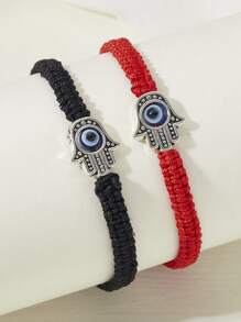 2 cái Chi tiết Mắt Ác Hamsa Tay Trang Trí Nội Thất Bện Vòng Tay - Nhiều màu - Xem 2