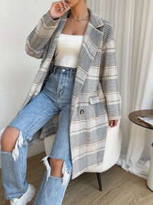 Muchica 格紋雙排釦花呢外套 - 彩色 - 查看 3