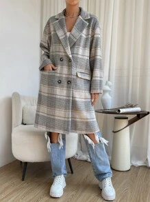 Muchica 格紋雙排釦花呢外套 - 彩色 - 查看 4
