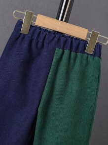 SHEIN Toddler Boys Colorblock Pocket Patched Shirt & Pants Without Tee - Multicolor - View 4