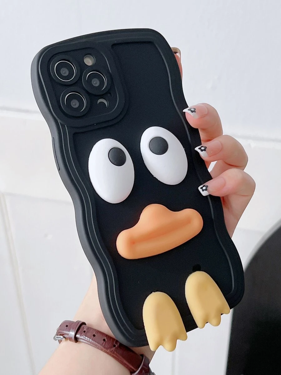 3d Funda para móvil con diseño de pato de dibujos animados - Multicolor - Ver 1