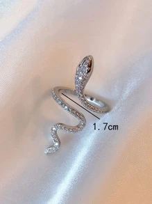 Nooxian Vòng bọc thiết kế hình con rắn Zirconia - Bạc - Xem 5