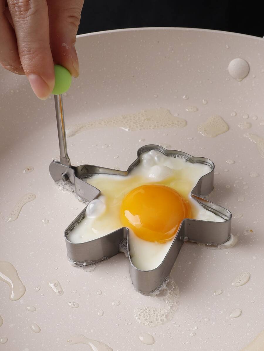 1 pieza Aro de huevo con diseño de oso - Plateado - Ver 1