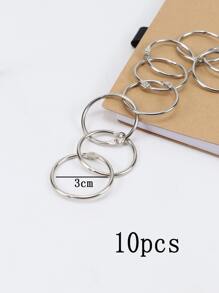 10pcs Metal Binder Rings With Clasp, For Scrapbook, Book, Diy Crafts - Silver - View 5