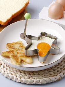 1 pieza Aro de huevo con diseño de oso - Plateado - Ver 4