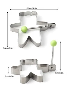 1 pieza Aro de huevo con diseño de oso - Plateado - Ver 2