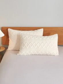 Geometric Tufted Duvet Cover Set Without Filler - Beige - View 3