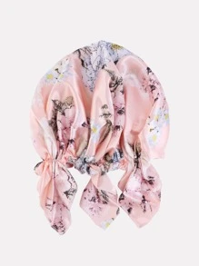 印花頭巾帽 - 淺粉色 - 查看 5