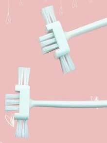 1pc Solid Crevice Cleaning Brush - White - View 2