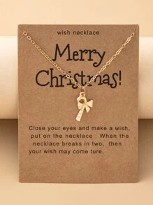 聖誕拐杖吊墜項鏈