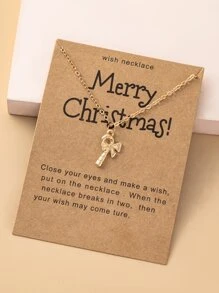聖誕拐杖吊墜項鏈