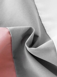 女孩1入組拼色落肩袖拉鍊連帽夾克 - 彩色 - 查看 4