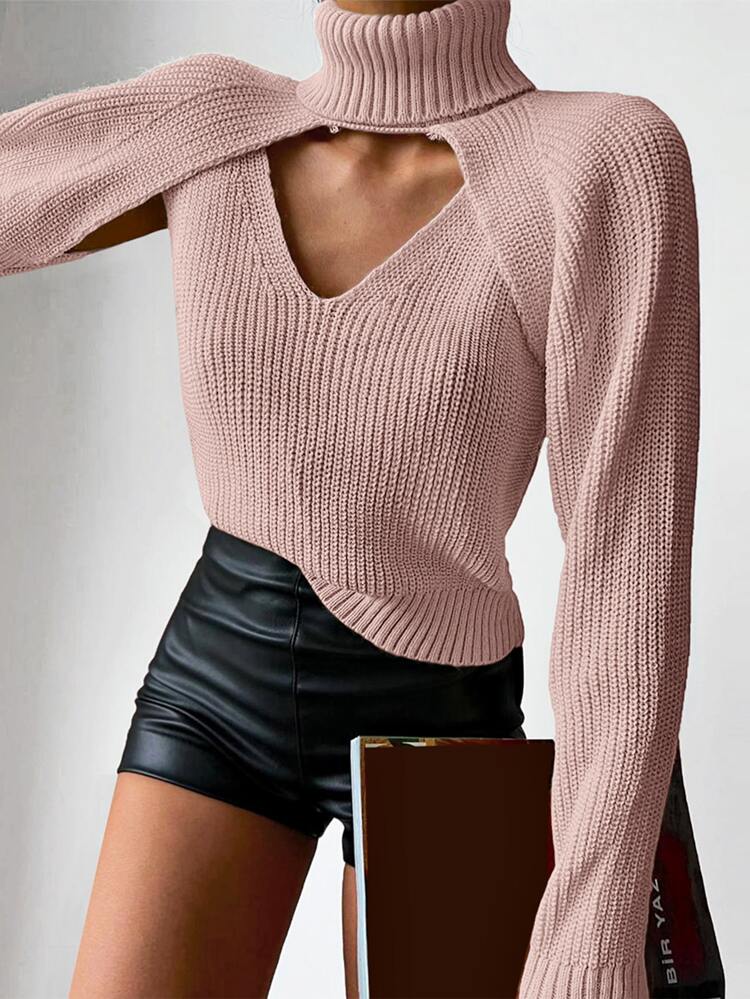 turtleneck shrug sweater