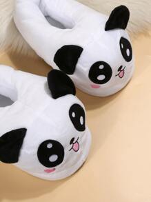 Women's Novelty Panda Design College Style Home Slippers - White - View 3