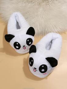 Women's Novelty Panda Design College Style Home Slippers - White - View 4
