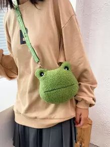 Frog Themed Fashion Daily Messenger Bag - Green - View 1