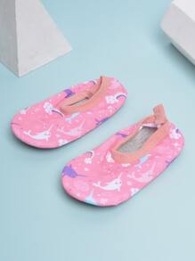 Girls Cartoon Graphic Aqua Socks - Multicolor - View 1