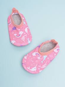 Girls Cartoon Graphic Aqua Socks - Multicolor - View 2