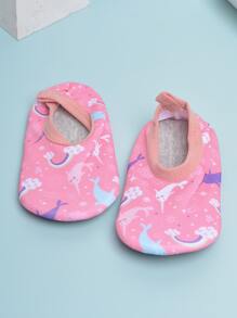 Girls Cartoon Graphic Aqua Socks - Multicolor - View 3