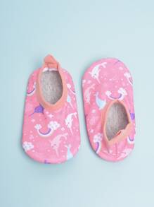 Girls Cartoon Graphic Aqua Socks - Multicolor - View 4