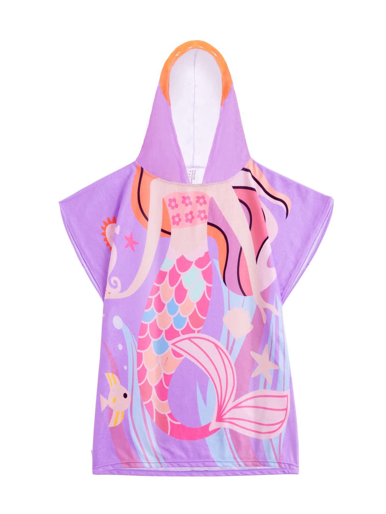 Kapuzen Cover Up Mit Cartoon-grafik Für Kleine Mädchen