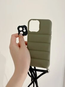 Hộp đựng điện thoại thiết kế đồng màu xuống có dây buộc - màu xanh lá - Xem 3