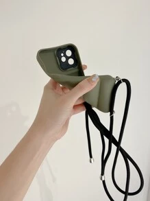 Hộp đựng điện thoại thiết kế đồng màu xuống có dây buộc - màu xanh lá - Xem 7