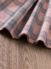 SHEIN Bộ thời trang bé gái Sọc ca rô Nhiều màu Sẵn sàng - Nhiều màu - Xem 5