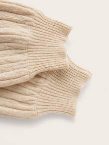 SHEIN ICON Two Piece Set Dolman Sleeve Shrug Cardigan & Tube Knit Top - Khaki - View 3