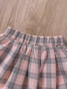 SHEIN Bộ thời trang bé gái Sọc ca rô Nhiều màu Sẵn sàng - Nhiều màu - Xem 8