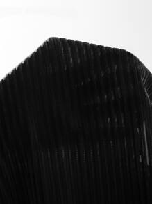 SHEIN SXY Criss Cross Rib-knit Velvet Cami Crop Top - Black - View 7