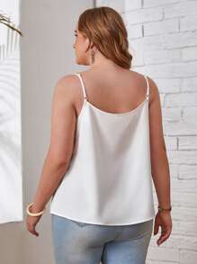 EMERY ROSE Plus Solid Cami Top,Spring/Summer/Vacation
