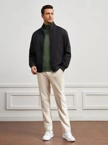 Manfinity Men Slant Pocket Zip Up Jacket - Black - View 7