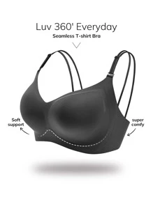 LUVLETTE Dream Curve 2ndSkin  Seamless T-Shirt Bra - Black - View 5