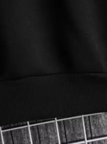 Áo nỉ Nam Dây kéo Khối Màu Giải trí - màu đen - Xem 7