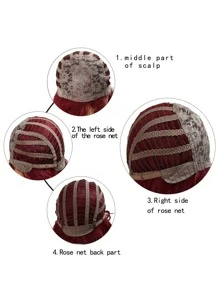 長款酒色劉海化纖假髮28寸女假髮