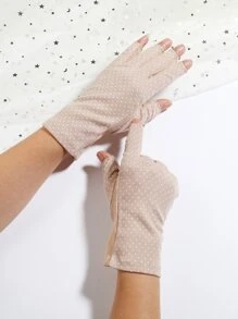 Polka Dot Fingerless Gloves
